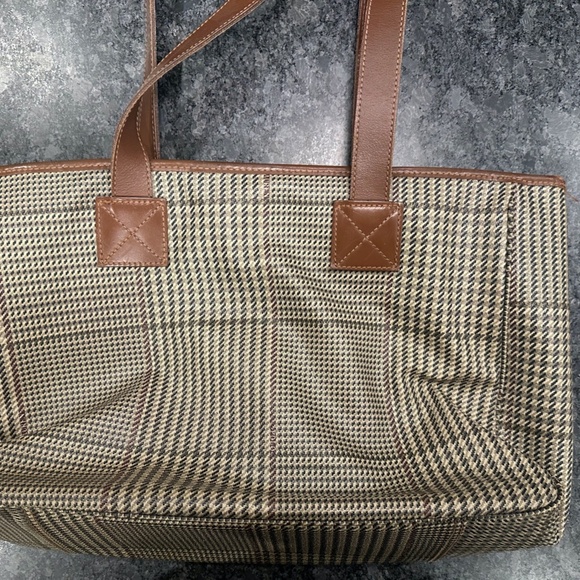 3 Vintage Ralph Lauren Polo Houndstooth Weekender Duffle Bag, Tote Bag & Dopp Ki - Picture 11 of 16